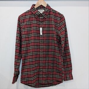 GOODTHREADS | Men's Red Plaid Flannel Button Down Long Sleeved Shirt